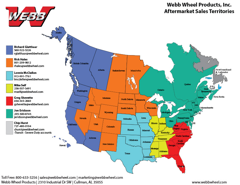 independent aftermarket territory map